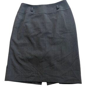 Calvin Klein Charcoal Gray Knee-Length Pencil Skirt with Slit Fully Lined Size 2